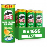 Pringles Sour Cream & Onion Sharing Crisps 6 X 165g Pmp £2.99